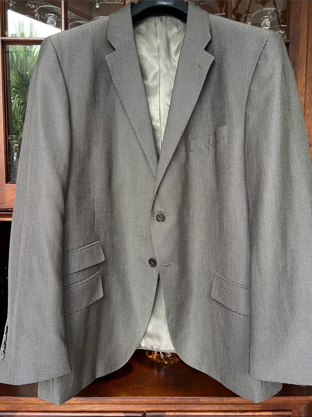 Classic Men's Shiny Brown- Gray Blazer